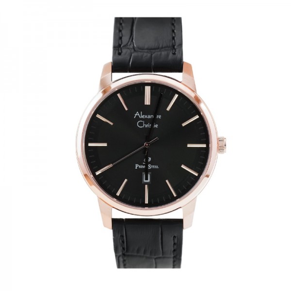 Alexandre Christie AC 1030 Rosegold Black Man Leather MDLRGBA